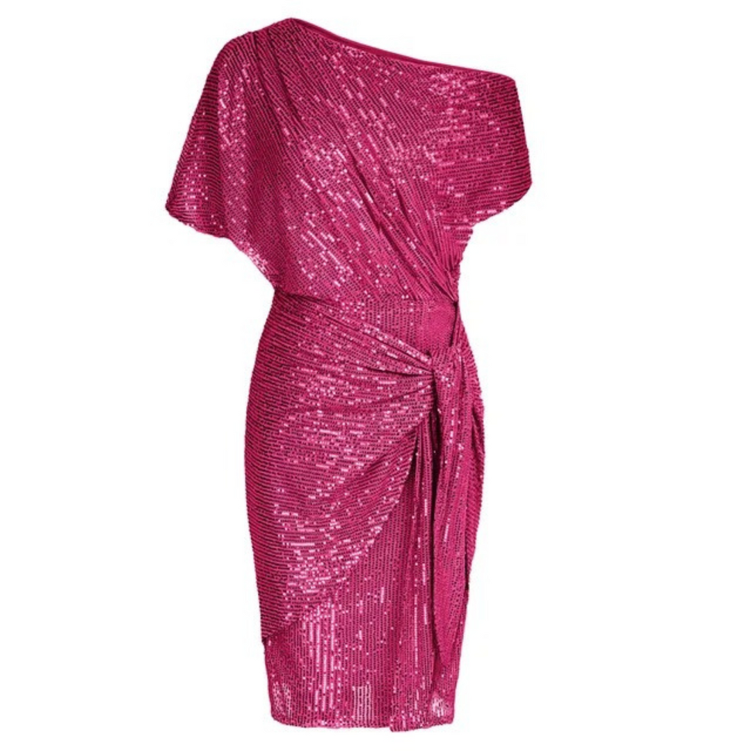 Cassandra asymmetric wrap sequin dress – image 5