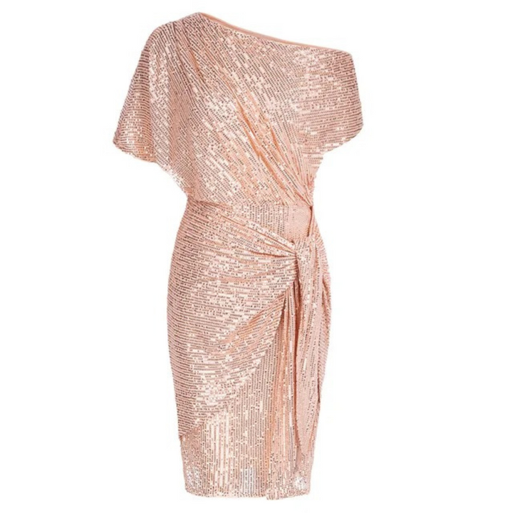 Cassandra asymmetric wrap sequin dress – image 6
