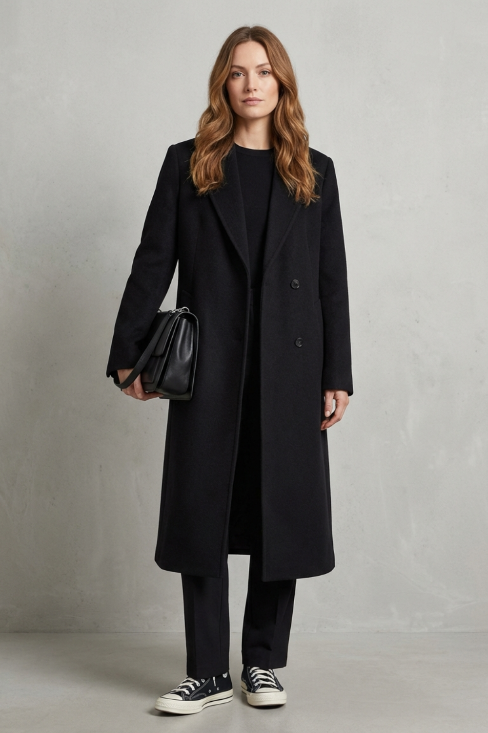 Brigitte herringbone long overcoat – image 2