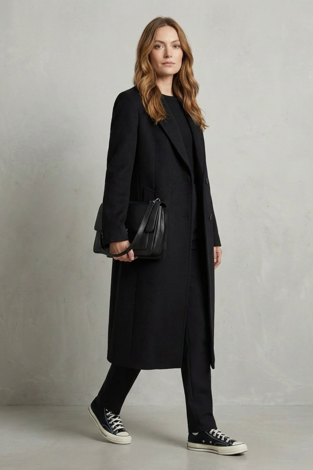 Brigitte herringbone long overcoat – image 3