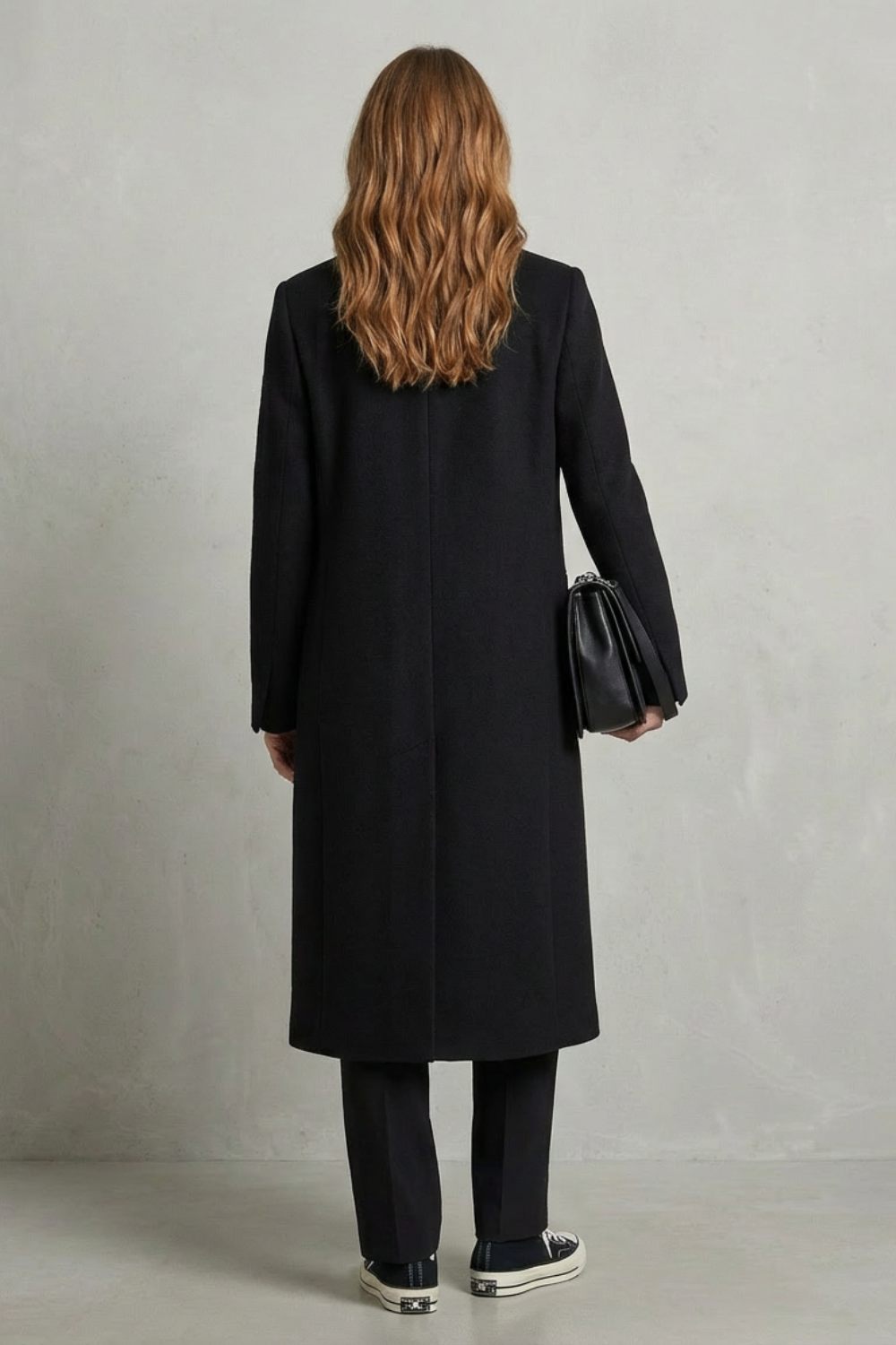 Brigitte herringbone long overcoat – image 4