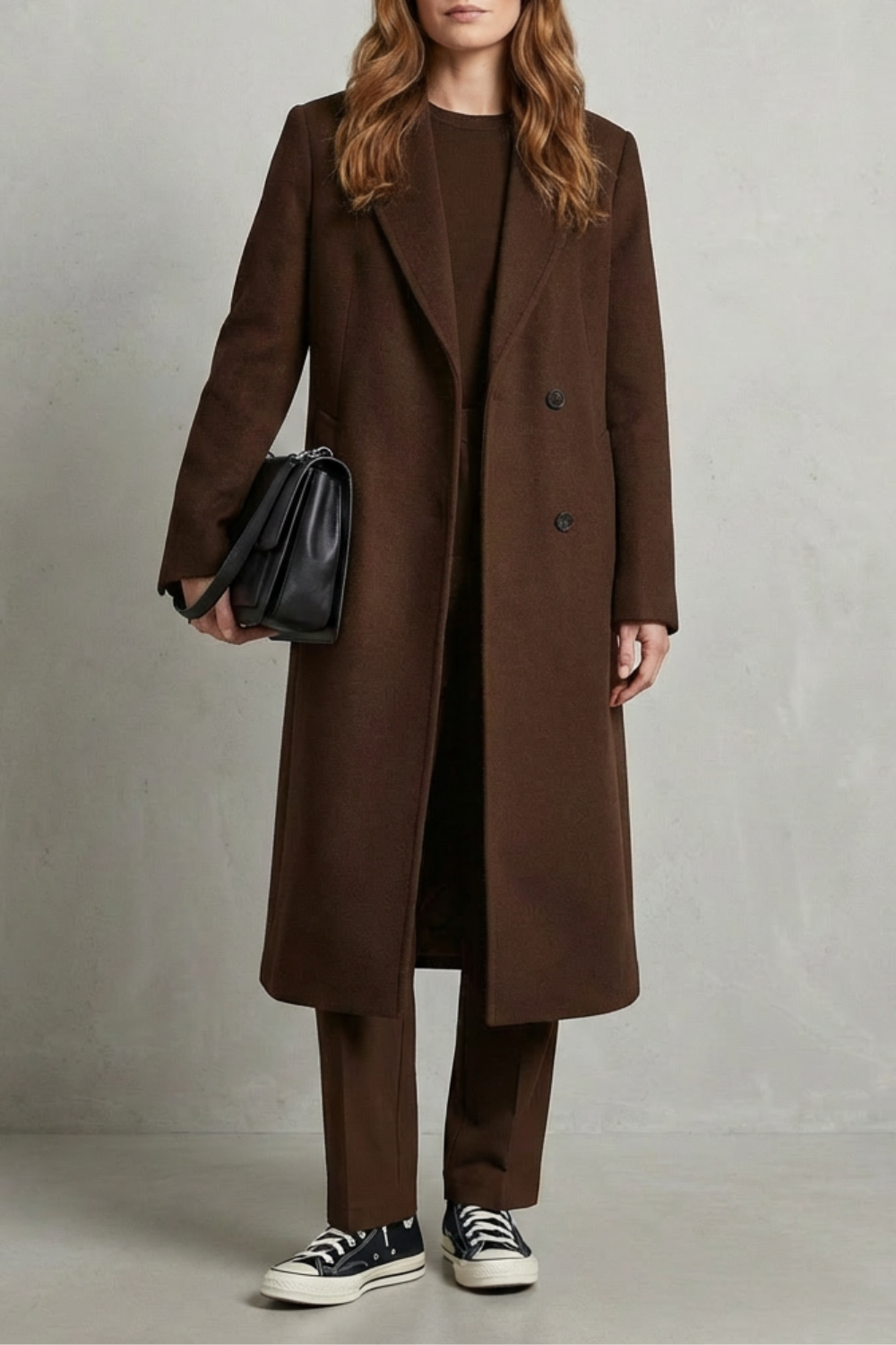 Brigitte herringbone long overcoat – image 5