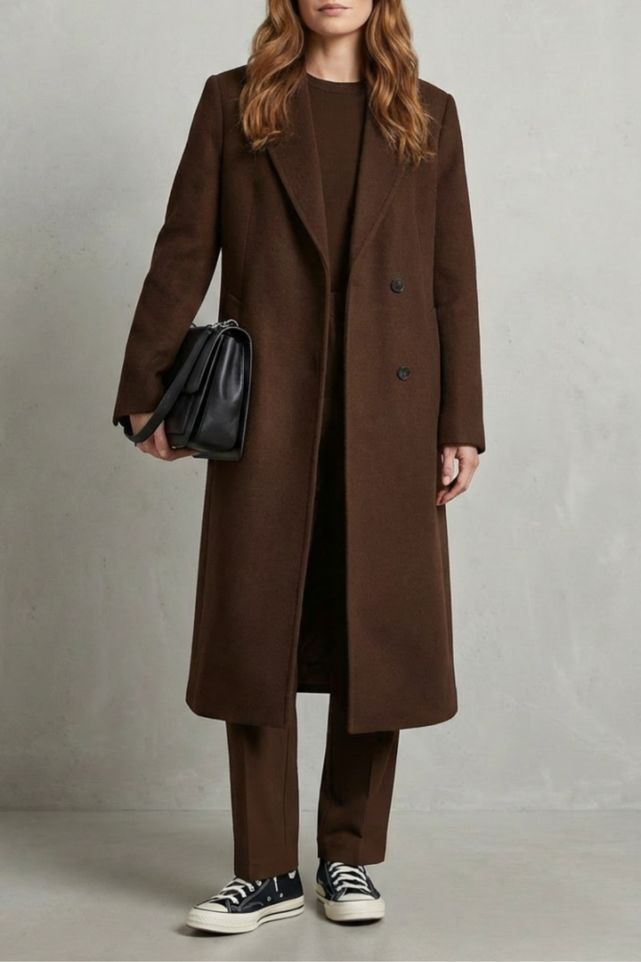 Brigitte herringbone long overcoat – image 5