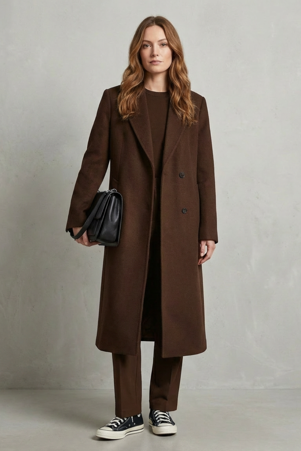 Brigitte herringbone long overcoat – image 6