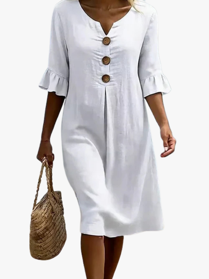 Avalon button front loose fit dress