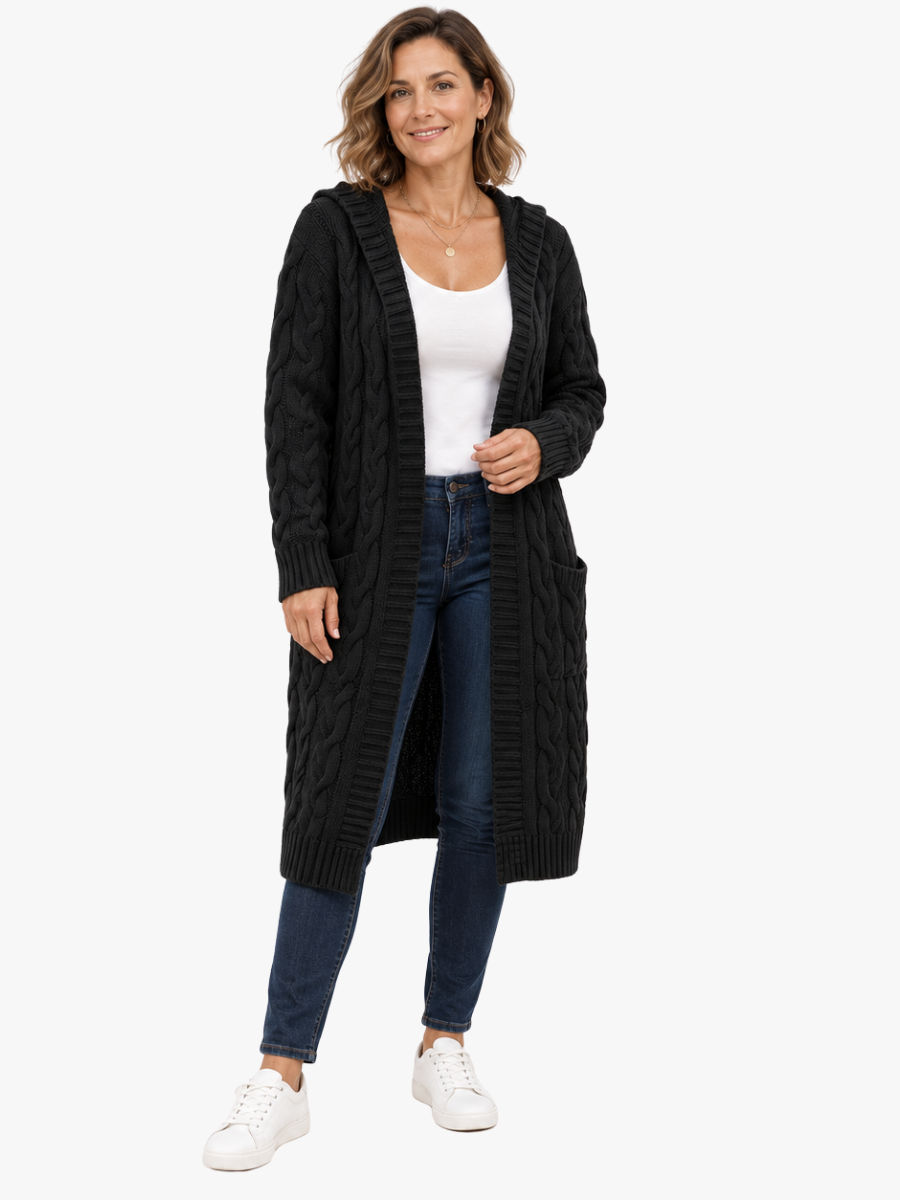Madeline collarless knit cardigan