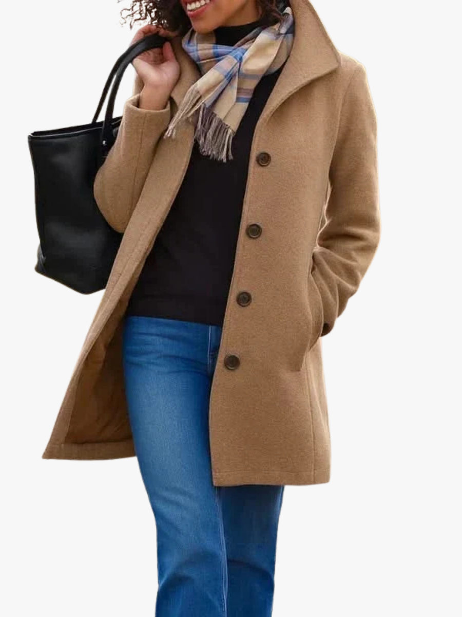 Caroline straight cut wool coat