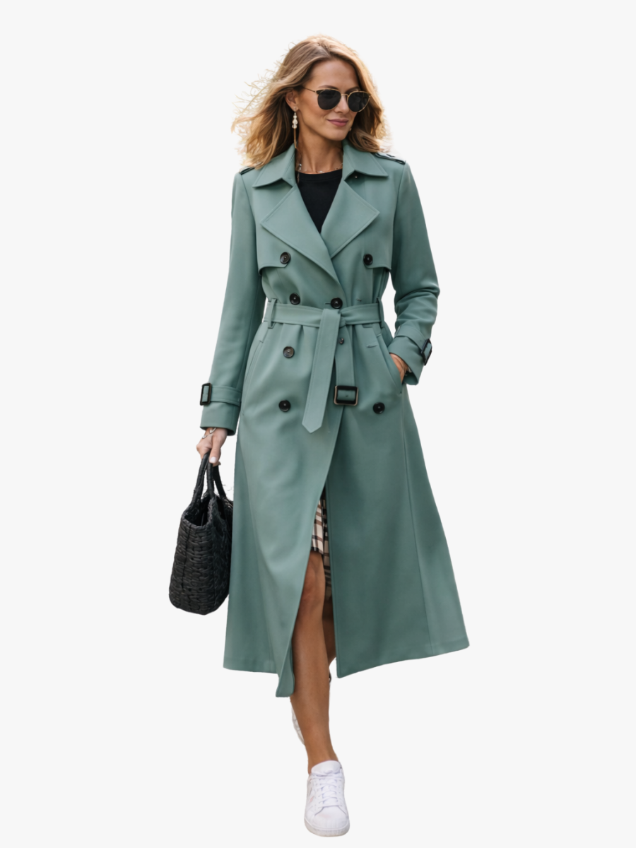 Emery long belted trench coat