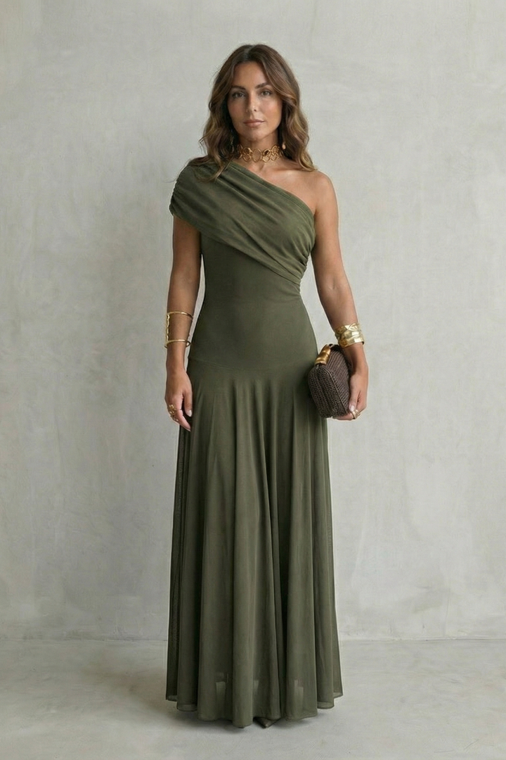 Tenley one shoulder wedding guest maxi dress – image 10