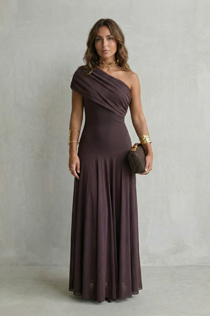Tenley one shoulder wedding guest maxi dress – image 2