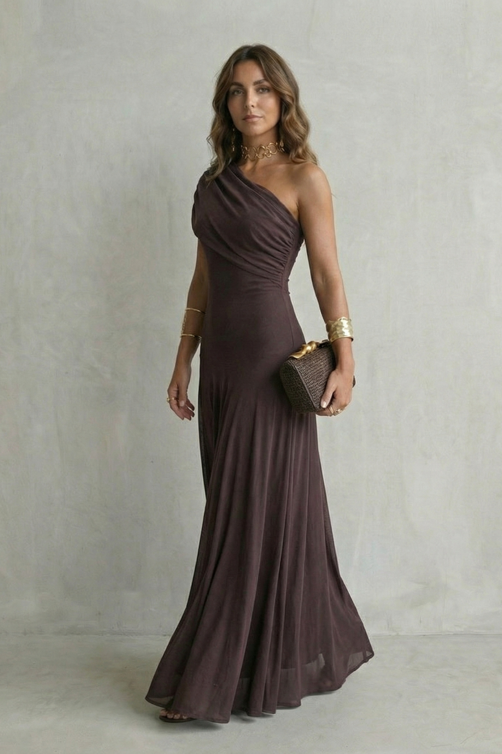 Tenley one shoulder wedding guest maxi dress – image 3