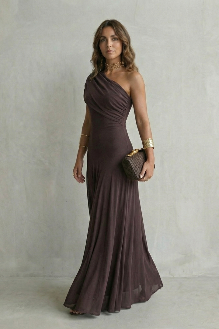 Tenley one shoulder wedding guest maxi dress – image 3