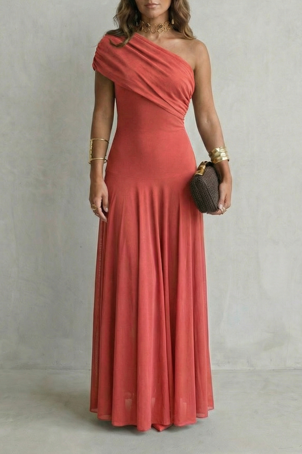 Tenley one shoulder wedding guest maxi dress – image 5