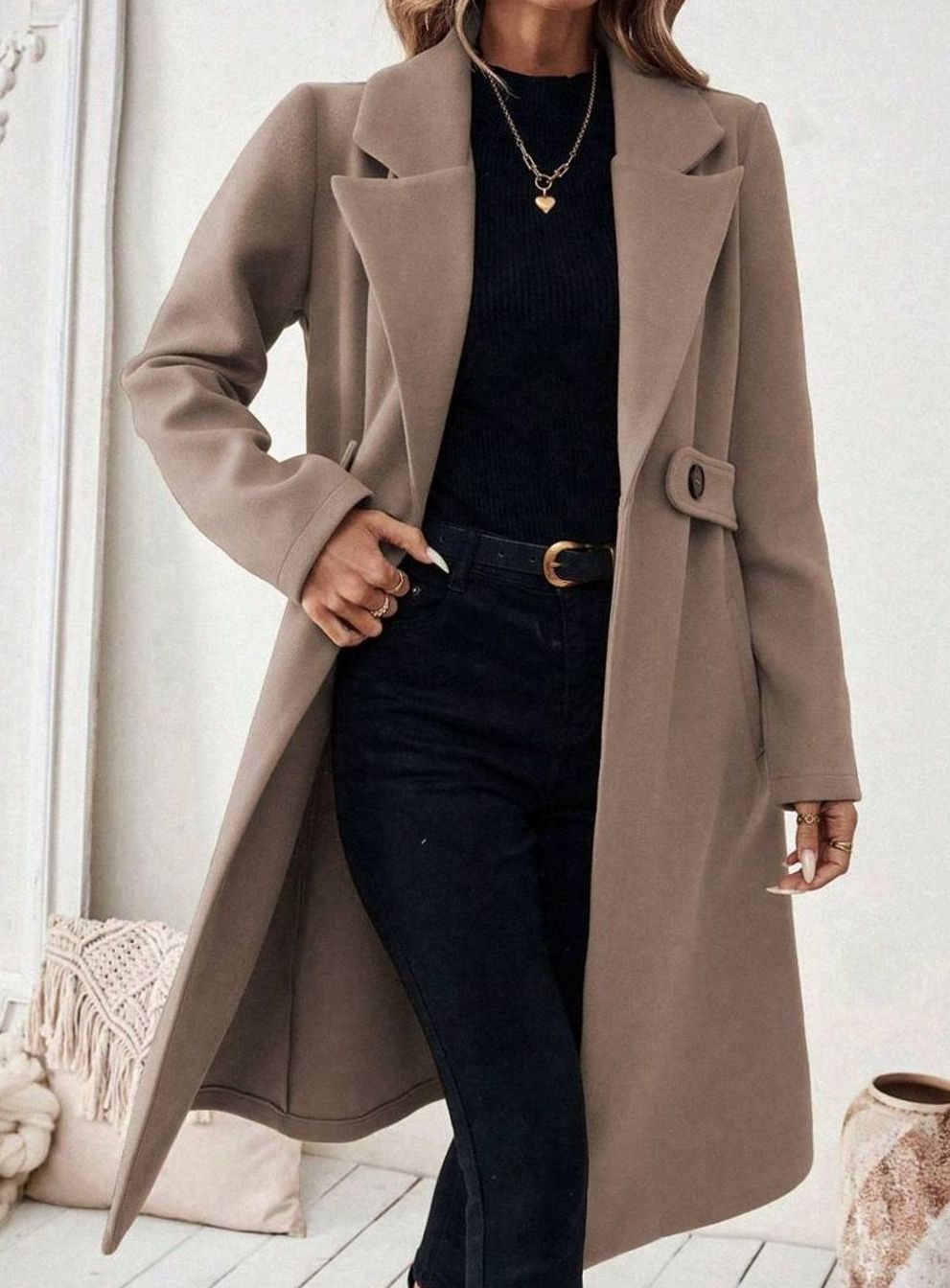 Whitney belted long wool coat – image 12