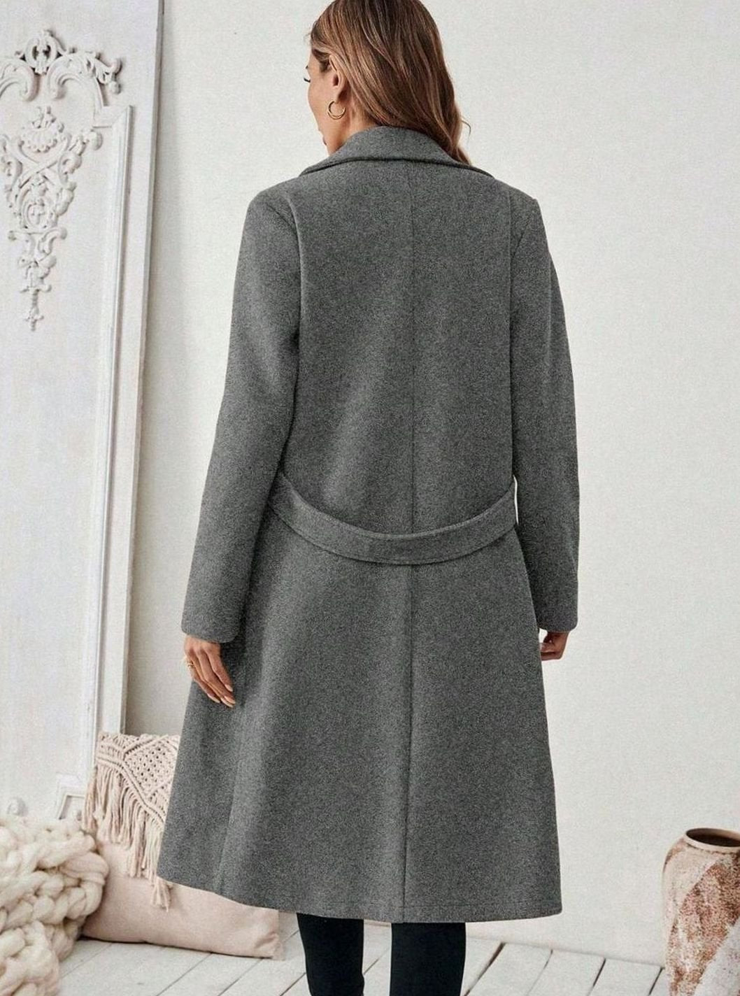 Whitney belted long wool coat – image 15