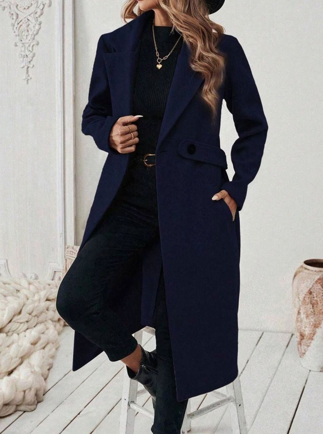Whitney belted long wool coat – image 18