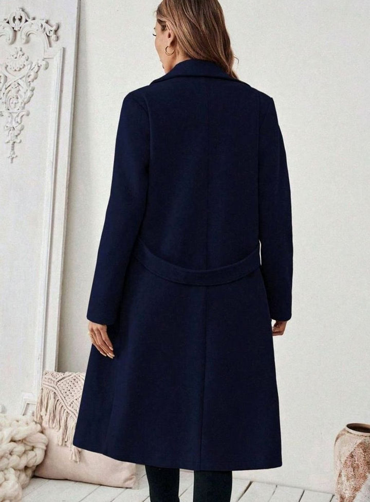 Whitney belted long wool coat – image 19