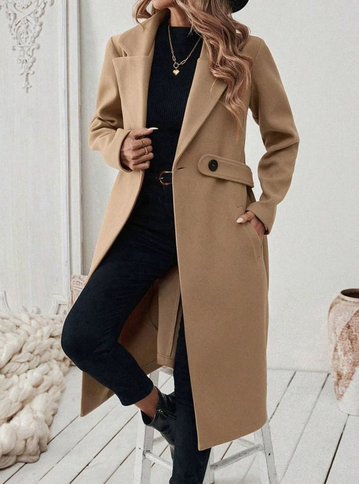 Whitney belted long wool coat – image 2