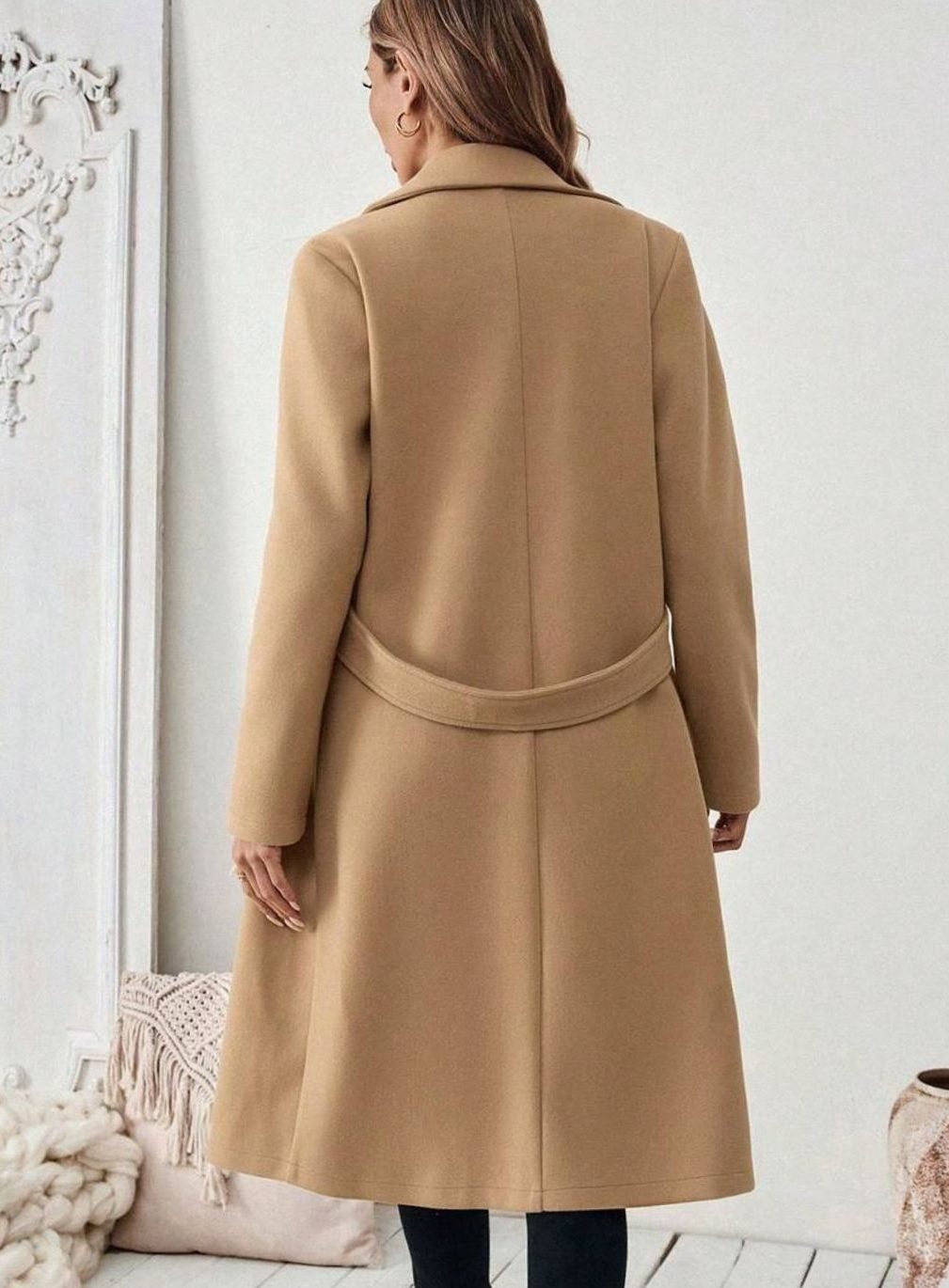 Whitney belted long wool coat – image 3
