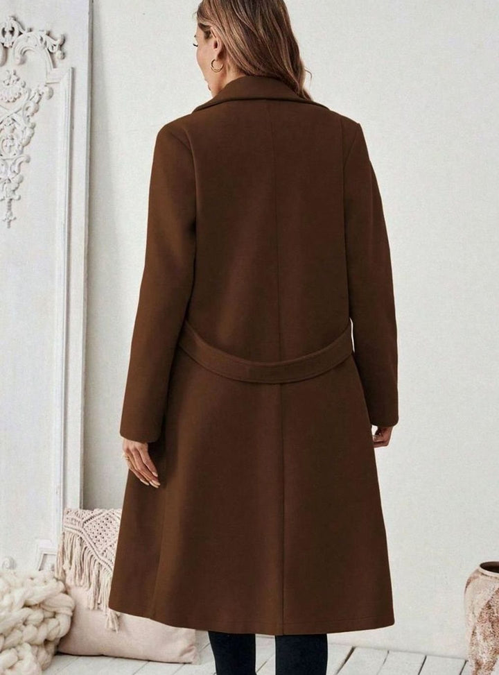 Whitney belted long wool coat – image 7
