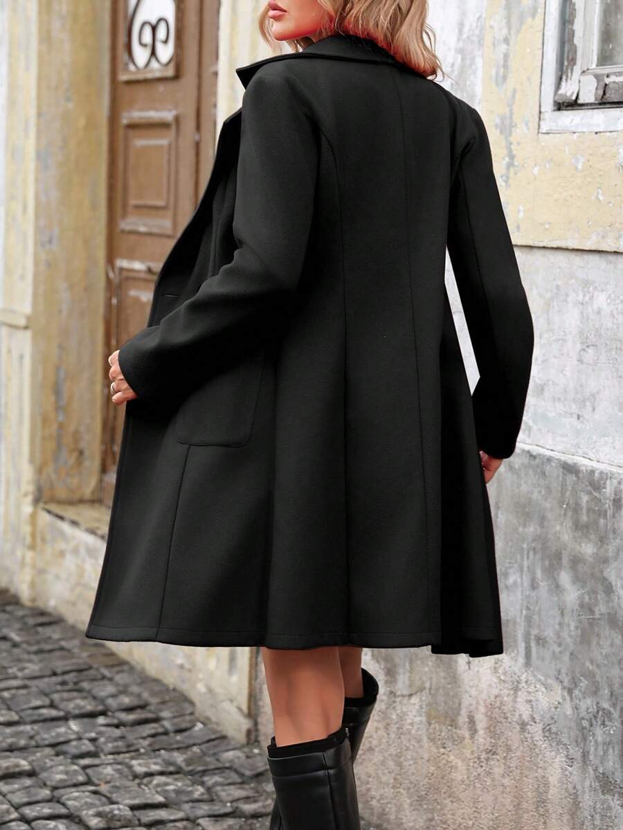 Vivienne double breasted flared wool coat – image 3