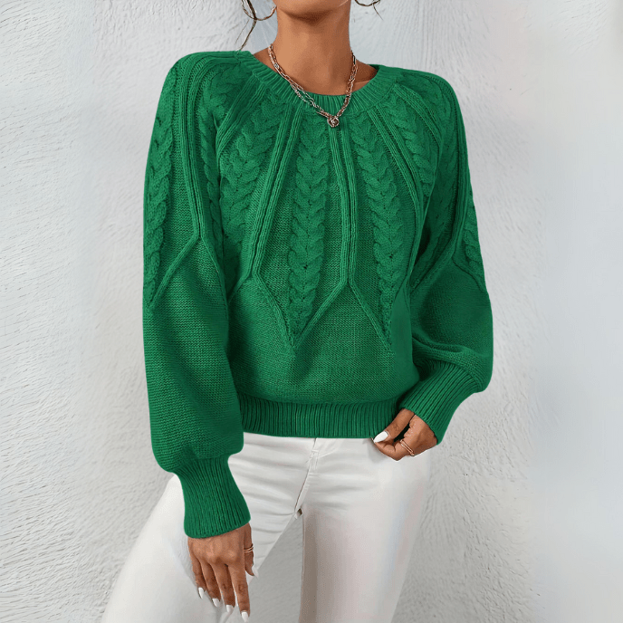 Lennon cable knit puff sleeve sweater – image 6