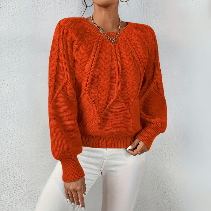 Lennon cable knit puff sleeve sweater – image 9