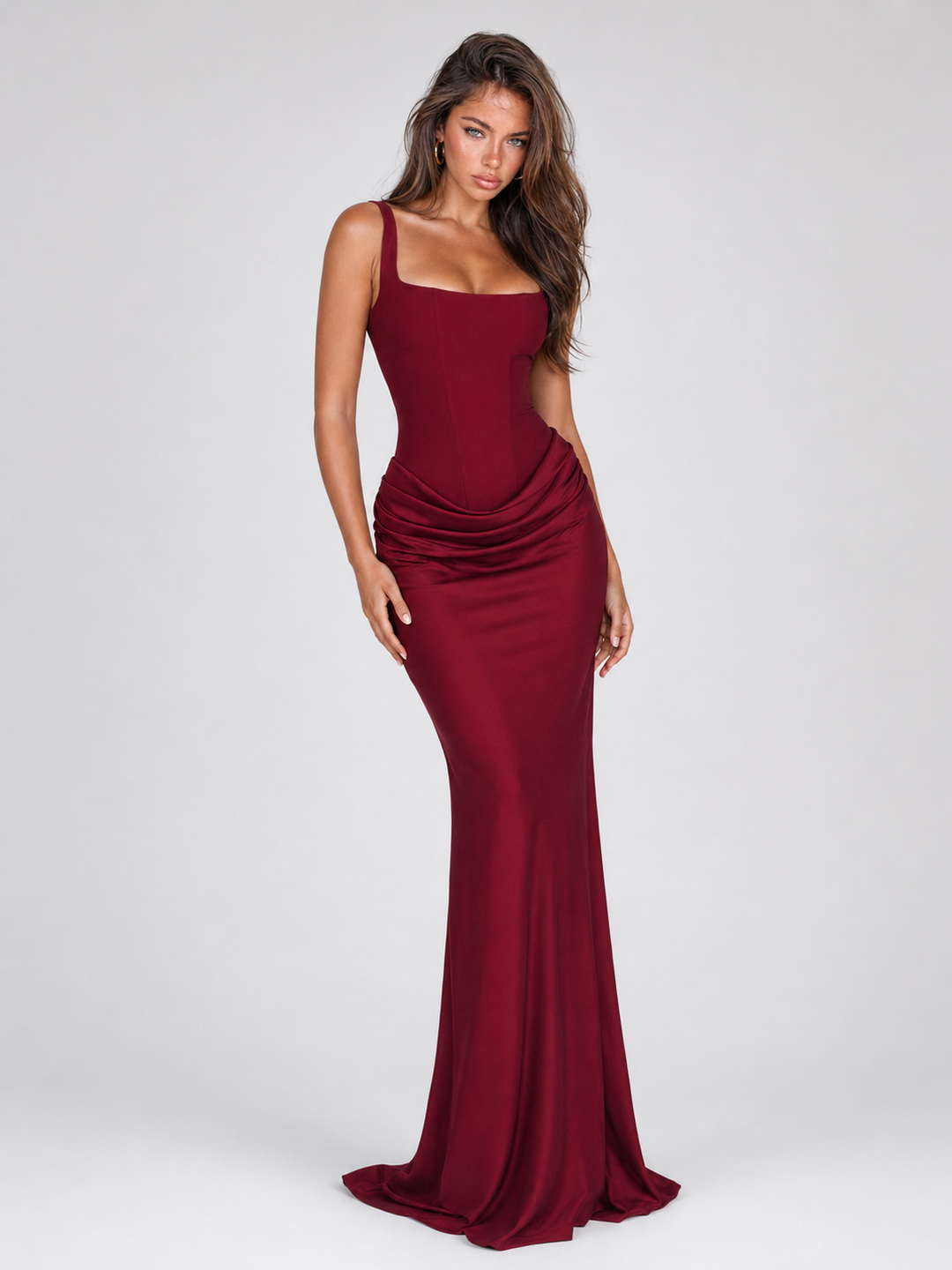 Jenna square neck bodycon corset maxi dress – image 3