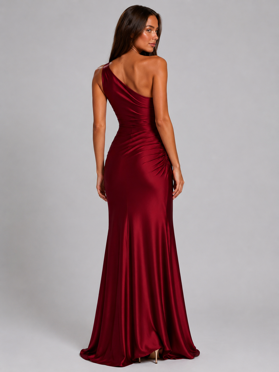 Valerie one shoulder satin maxi dress – image 3