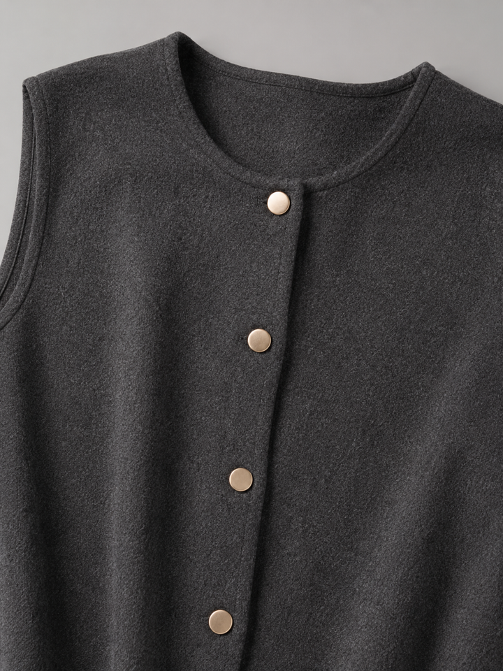 Phoebe v neck button front knit vest – image 3