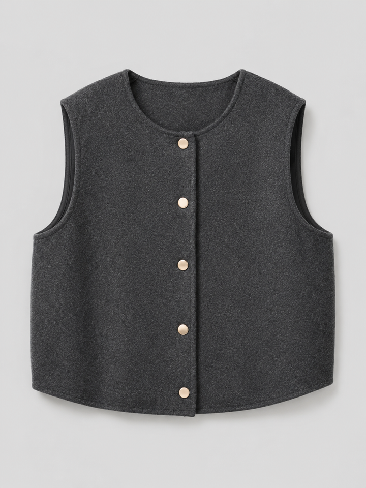 Phoebe v neck button front knit vest – image 4