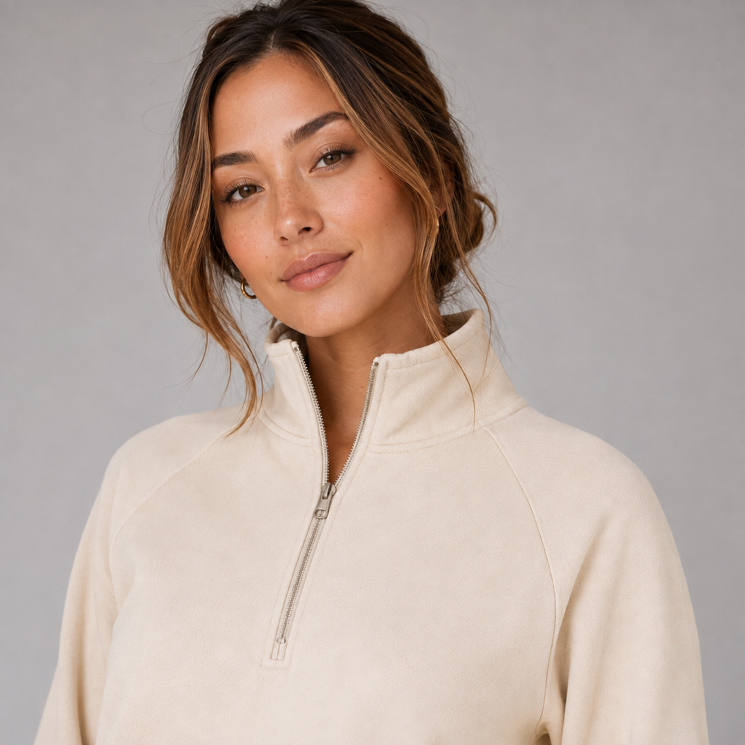 Lucinda half zip lounge set with wide leg pants – image 4