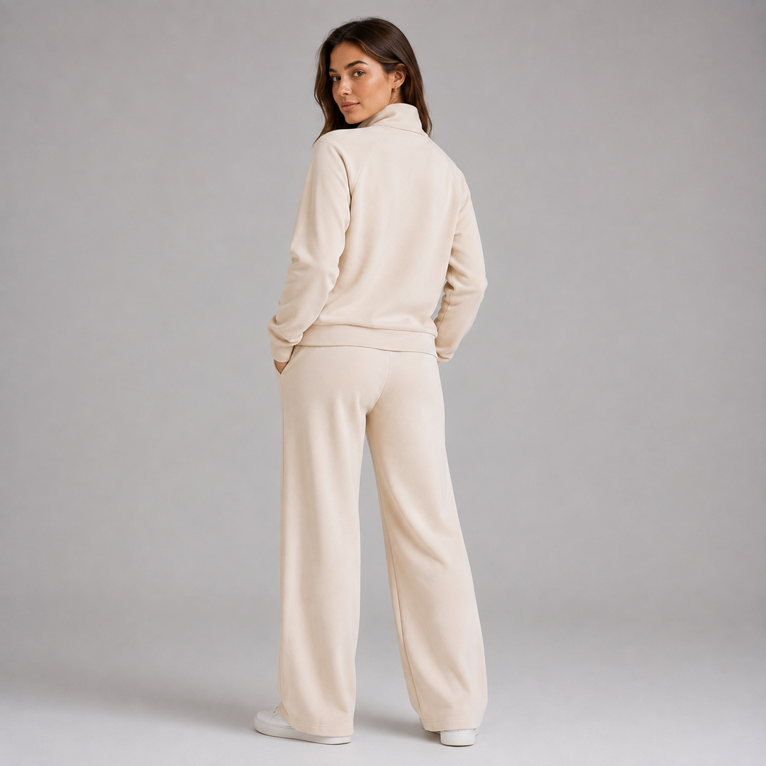 Lucinda half zip lounge set with wide leg pants – image 2