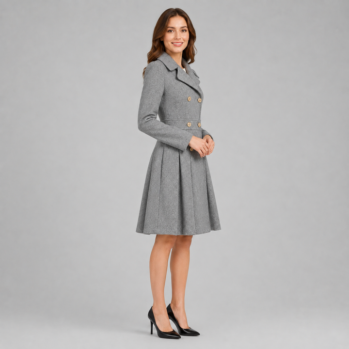 Finley double breasted flared winter coat – image 3
