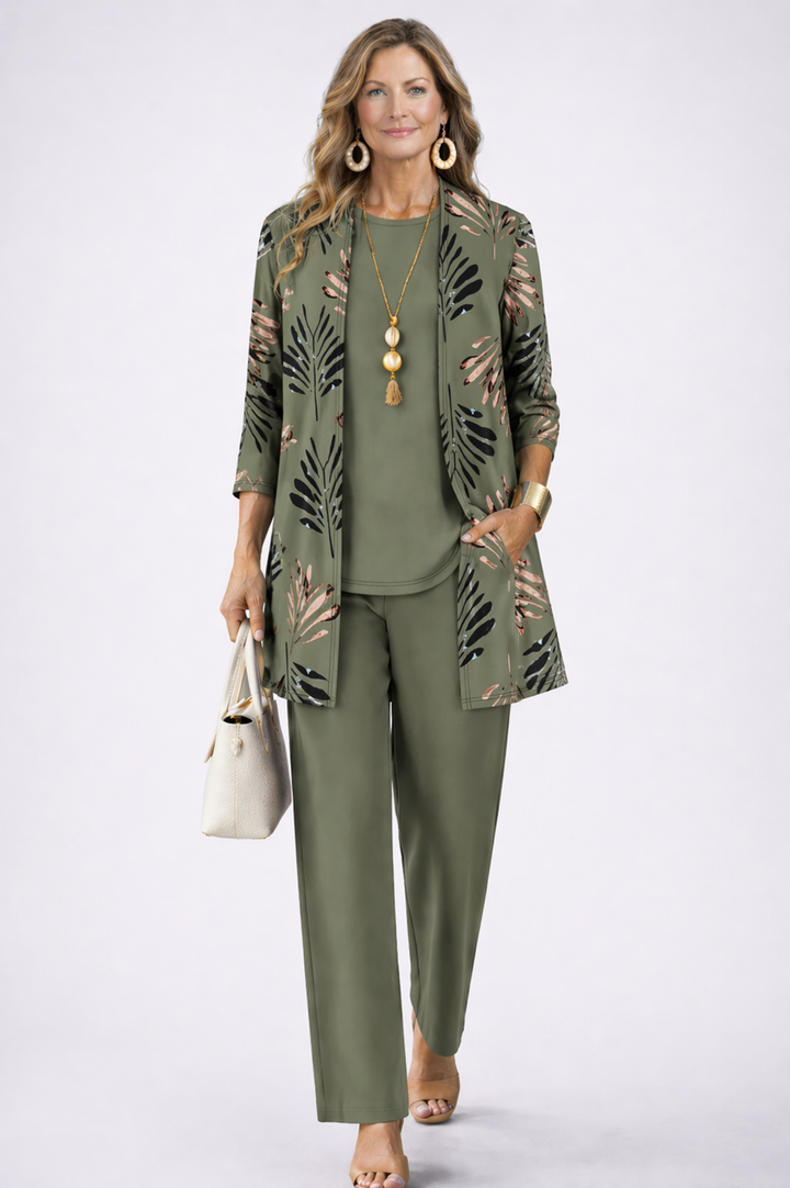 Marisol three piece cardigan and pants set