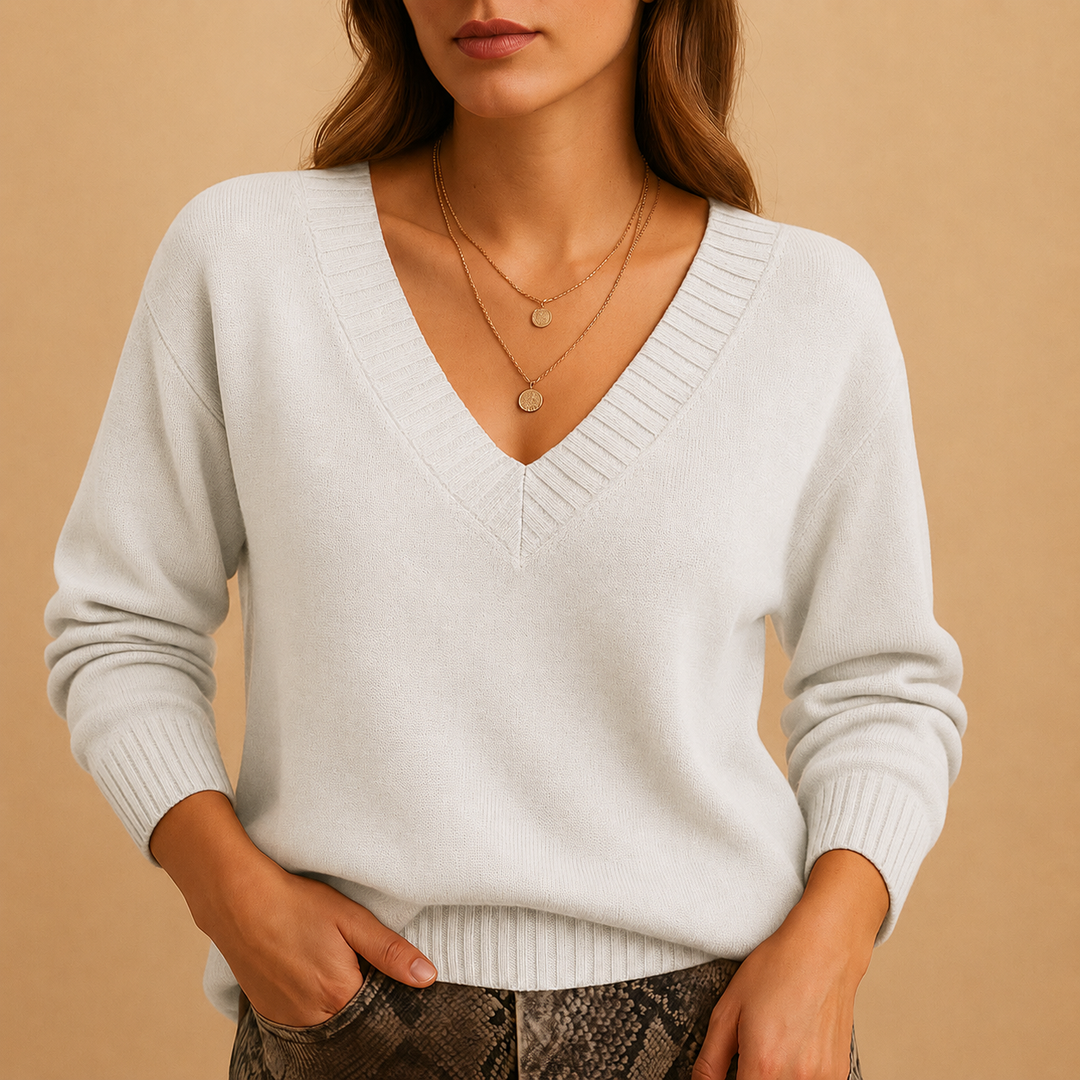Mackenzie ribbed V neck sweater – image 13