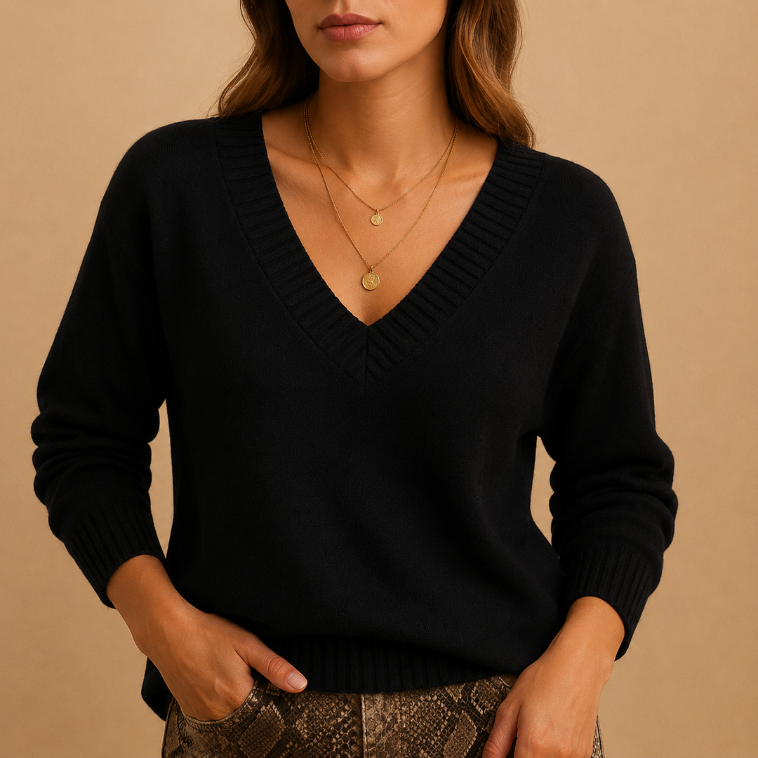 Mackenzie ribbed V neck sweater – image 12