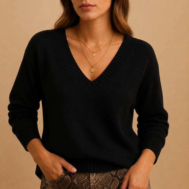 Mackenzie ribbed V neck sweater – image 12