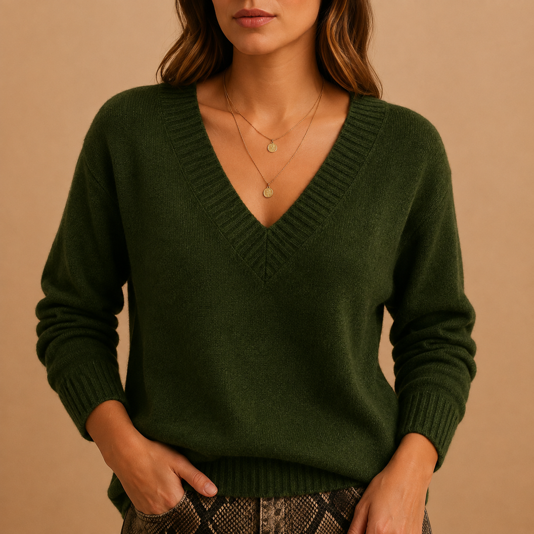 Mackenzie ribbed V neck sweater – image 7
