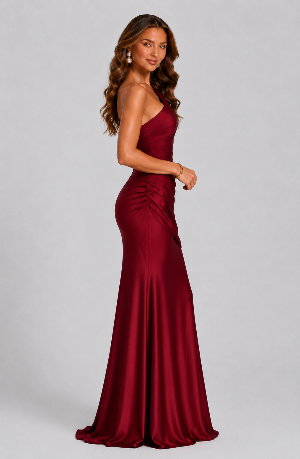 Ada draped waist satin maxi dress – image 3