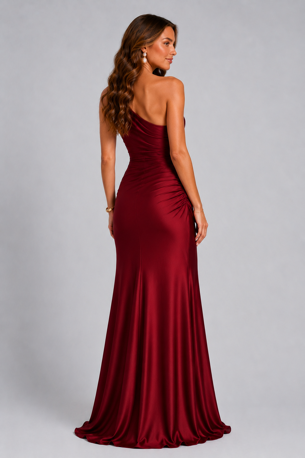 Ada draped waist satin maxi dress – image 2