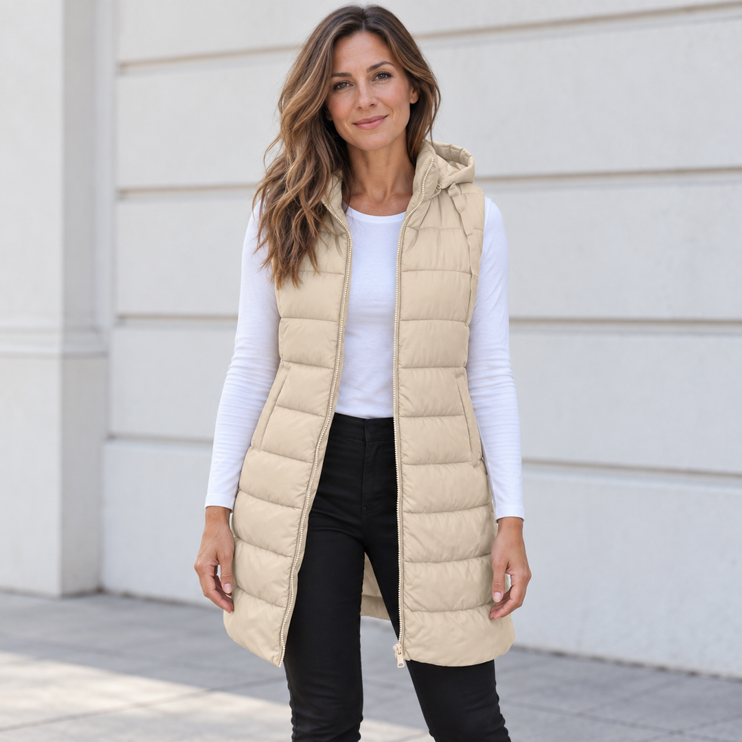 Dakota hooded quilted long vest – image 4