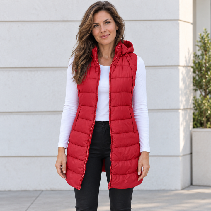 Dakota hooded quilted long vest – image 6