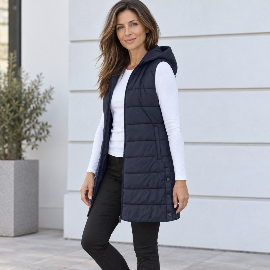 Dakota hooded quilted long vest – image 8