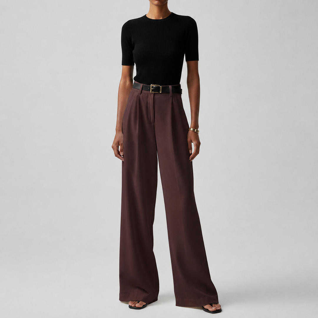 Kali pleated high waisted wide leg pants – image 4