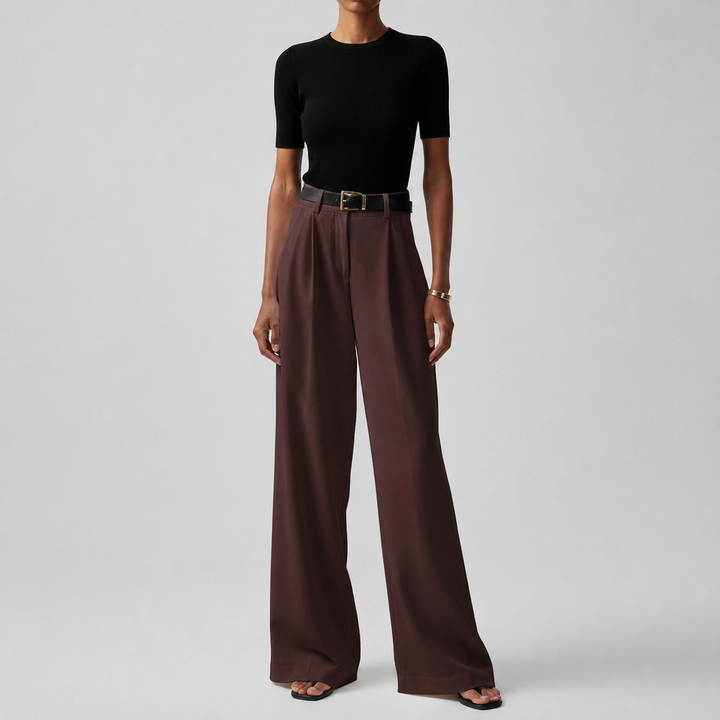 Kali pleated high waisted wide leg pants – image 4