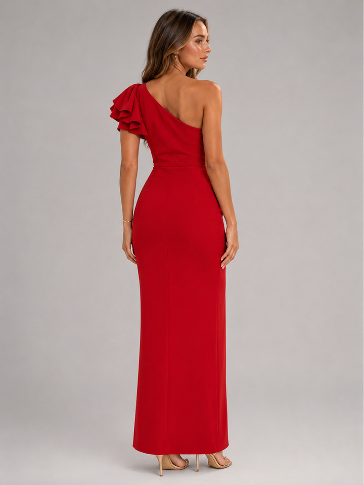 Celeste one shoulder ruffle evening dress – image 39