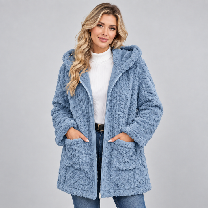 Ambrosine hooded cable texture teddy borg jacket – image 6