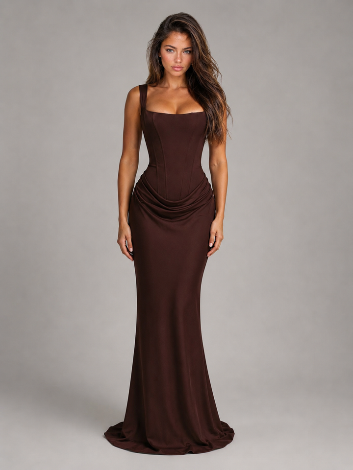 Jenna square neck bodycon corset maxi dress – image 7