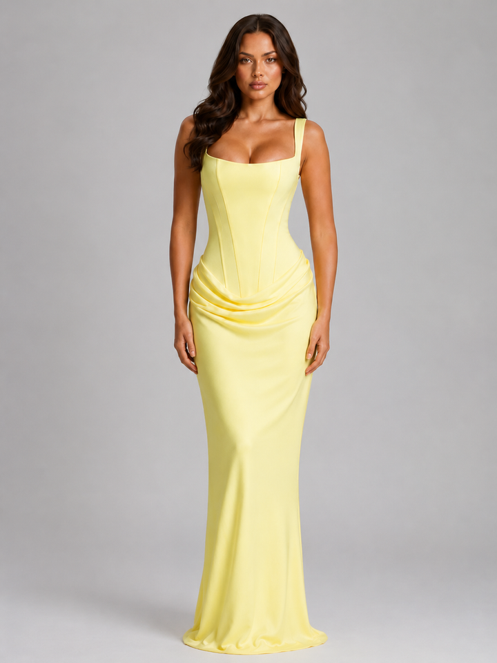 Jenna square neck bodycon corset maxi dress – image 15
